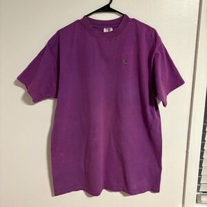 Vintage Duck Head T Shirt XL Purple Made in USA Embroidered Mallard Logo Cotton‎